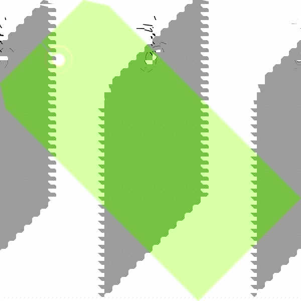 Blank Tag: 6-1/4'' High, Green, Synthetic Paper